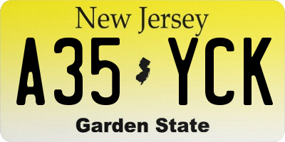 NJ license plate A35YCK