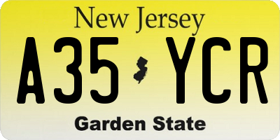 NJ license plate A35YCR