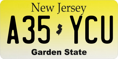 NJ license plate A35YCU