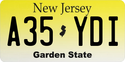 NJ license plate A35YDI