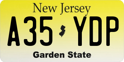 NJ license plate A35YDP