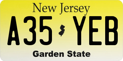 NJ license plate A35YEB