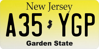 NJ license plate A35YGP
