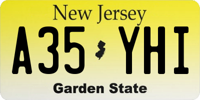NJ license plate A35YHI