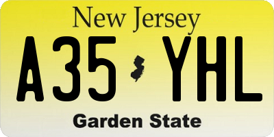 NJ license plate A35YHL