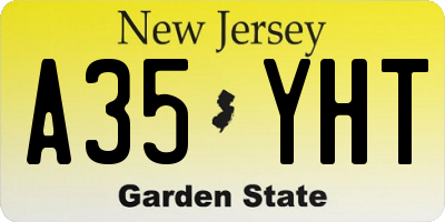 NJ license plate A35YHT