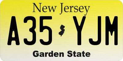 NJ license plate A35YJM