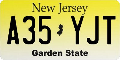 NJ license plate A35YJT