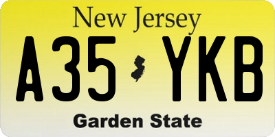 NJ license plate A35YKB