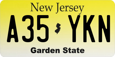 NJ license plate A35YKN