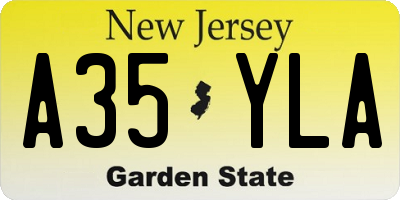 NJ license plate A35YLA