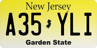 NJ license plate A35YLI