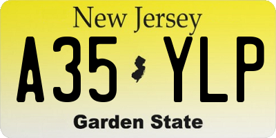 NJ license plate A35YLP