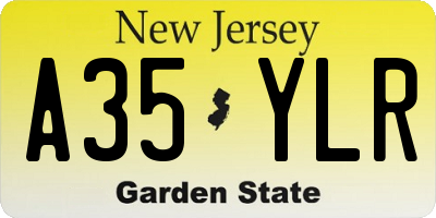 NJ license plate A35YLR