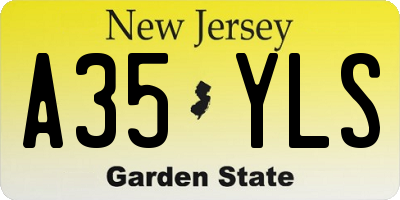 NJ license plate A35YLS