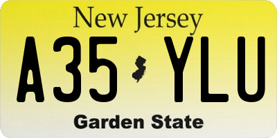 NJ license plate A35YLU