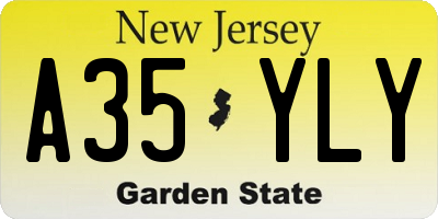 NJ license plate A35YLY