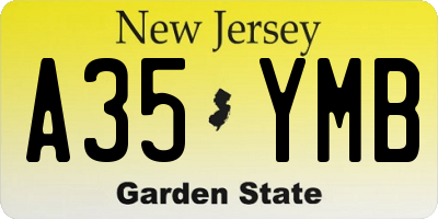 NJ license plate A35YMB