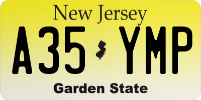 NJ license plate A35YMP