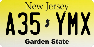NJ license plate A35YMX