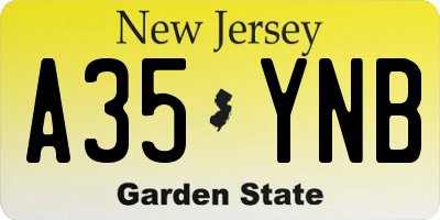 NJ license plate A35YNB