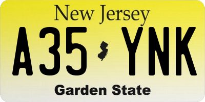NJ license plate A35YNK
