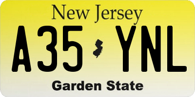NJ license plate A35YNL
