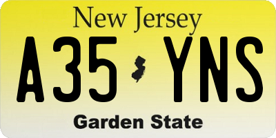 NJ license plate A35YNS