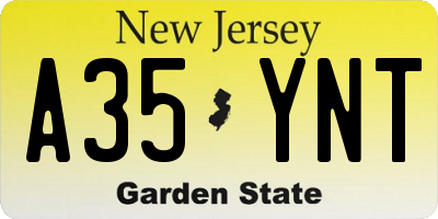 NJ license plate A35YNT