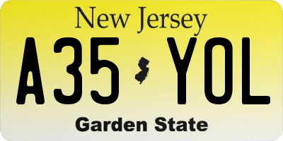NJ license plate A35YOL