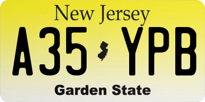 NJ license plate A35YPB