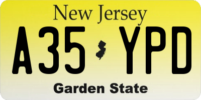 NJ license plate A35YPD
