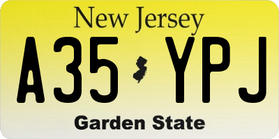 NJ license plate A35YPJ