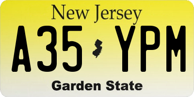 NJ license plate A35YPM