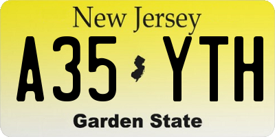 NJ license plate A35YTH