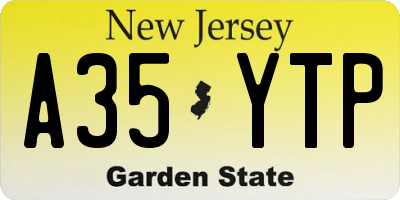 NJ license plate A35YTP