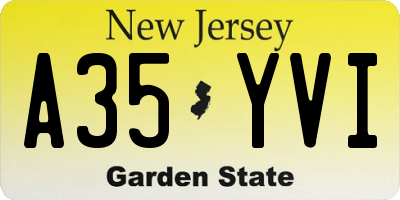 NJ license plate A35YVI
