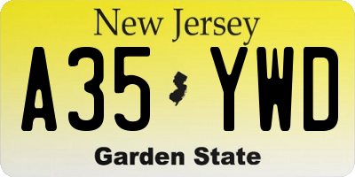NJ license plate A35YWD