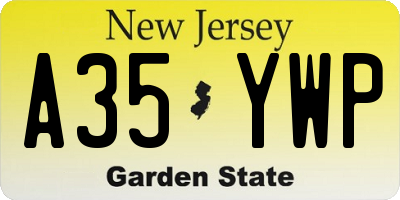 NJ license plate A35YWP