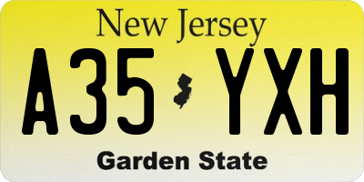 NJ license plate A35YXH
