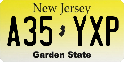 NJ license plate A35YXP