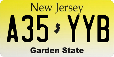 NJ license plate A35YYB