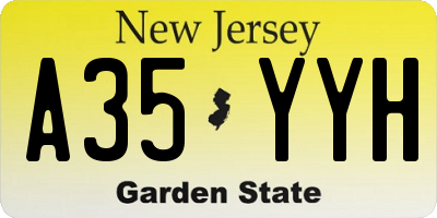 NJ license plate A35YYH