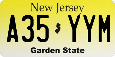 NJ license plate A35YYM