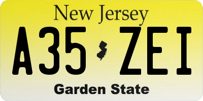 NJ license plate A35ZEI