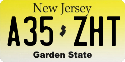 NJ license plate A35ZHT