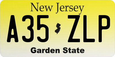 NJ license plate A35ZLP