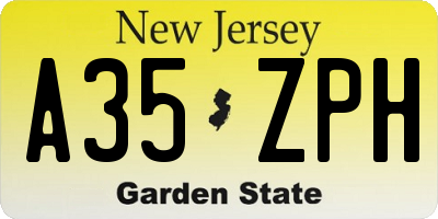 NJ license plate A35ZPH