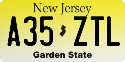 NJ license plate A35ZTL
