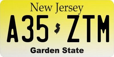 NJ license plate A35ZTM